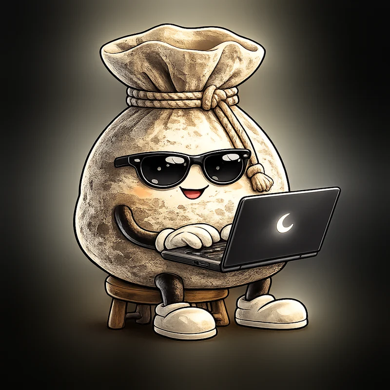 Moon working on a laptop